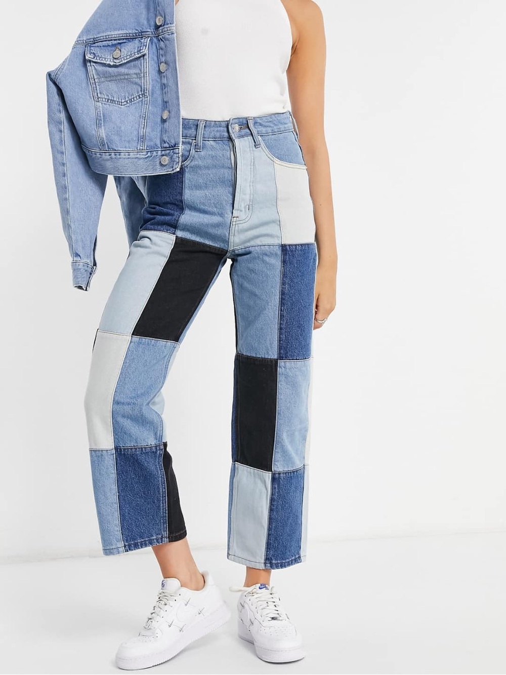 Signature8 Patchwork Straight-Leg Jeans - Multi Blue